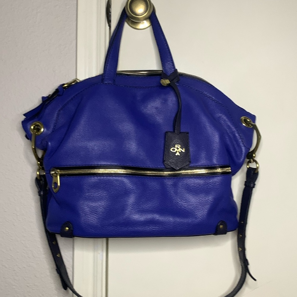 orYANY Blue Leather Satchel